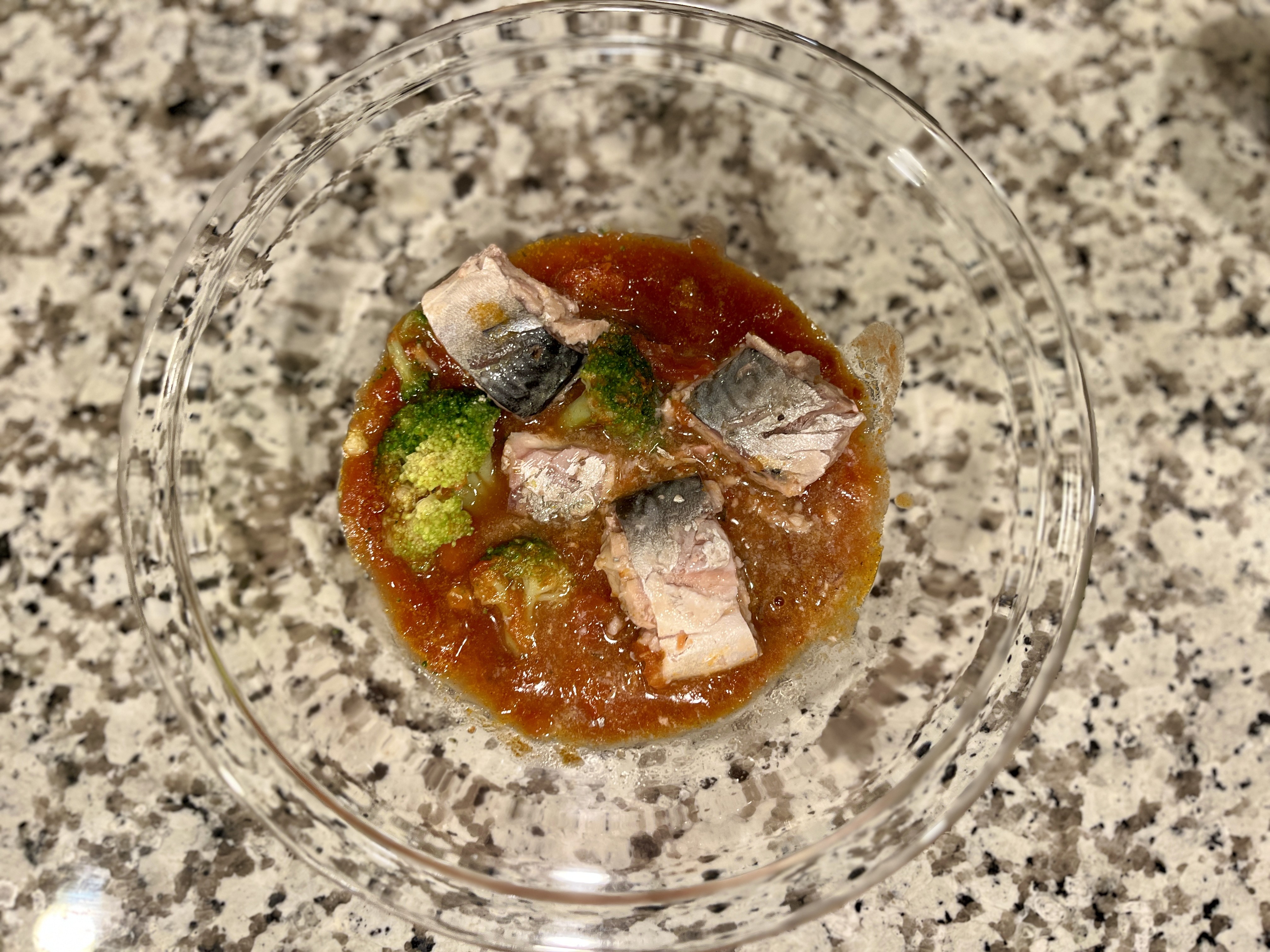 ①耐熱容器に材料を入れる